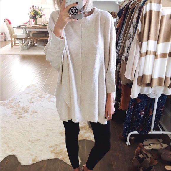 lou & grey seamed poncho sweater